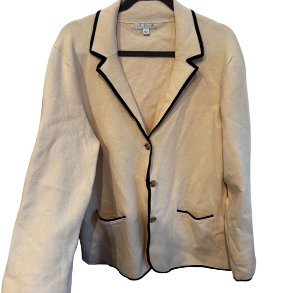 J.Crew Contrast-trim waisted sweater-blazer - Picture 2 of 5